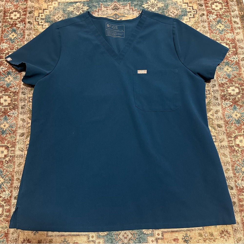 Figs• Catarina One-Pocket Scrub Top Size XL In Blue - Picture 5 of 8